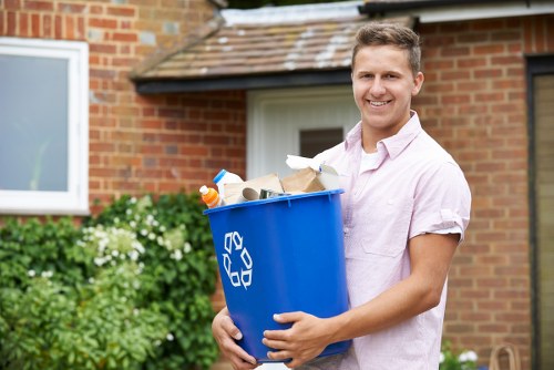 Professional waste disposal service in action