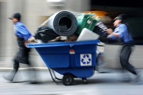 Workers sorting recyclable materials