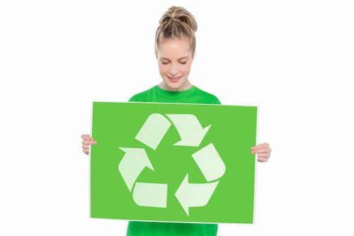 Various types of construction waste materials